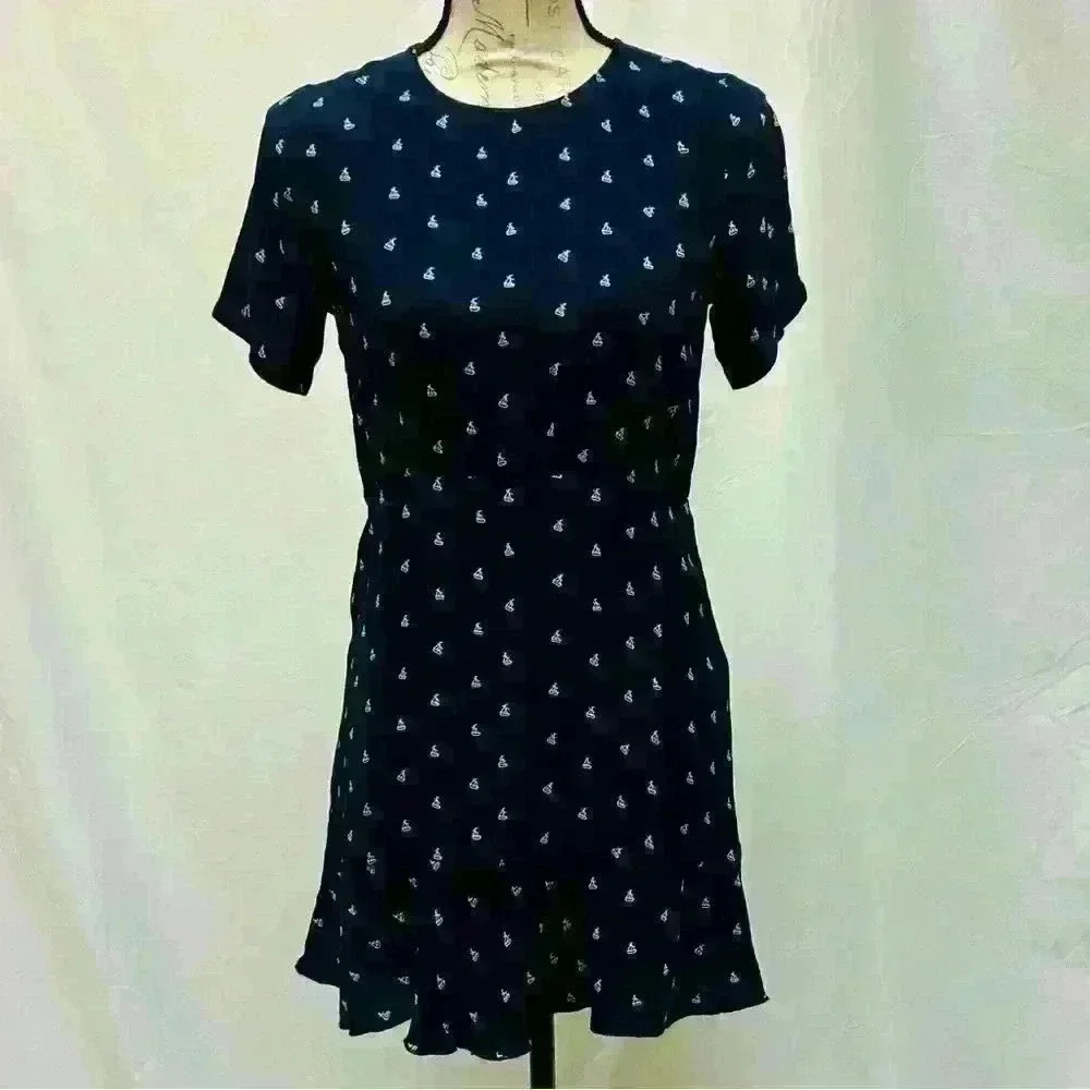 Les coyotes de paris girl’s size 12 sailing mini boat dress in navy blue